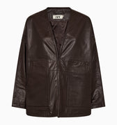 IVY Copenhagen IVY-Kylie Leather Cardigan Leather 722 Expresso Brown