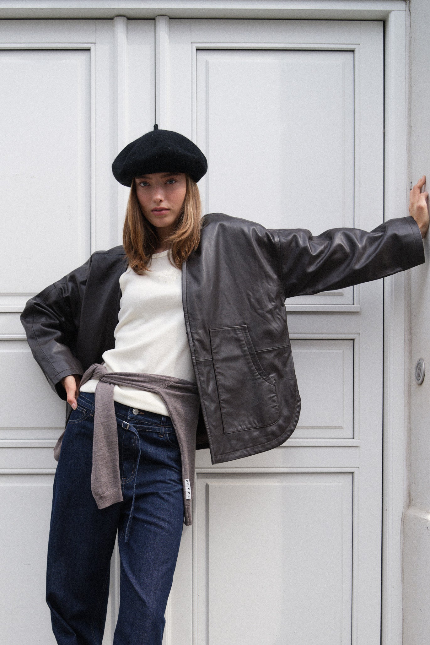 IVY Copenhagen IVY-Kylie Leather Cardigan Leather 722 Expresso Brown