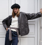 IVY Copenhagen IVY-Kylie Leather Cardigan Leather 722 Expresso Brown