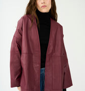IVY Copenhagen IVY-Kylie Leather Cardigan Leather Burgundy