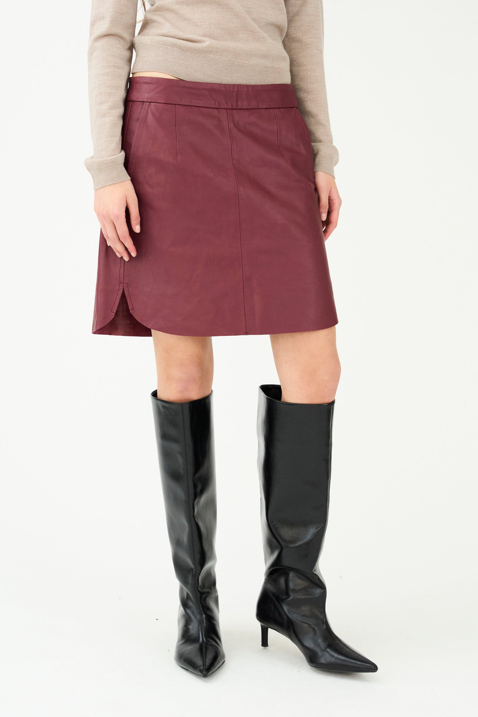 IVY Copenhagen IVY-Kylie Leather Mini Skirt Leather Burgundy