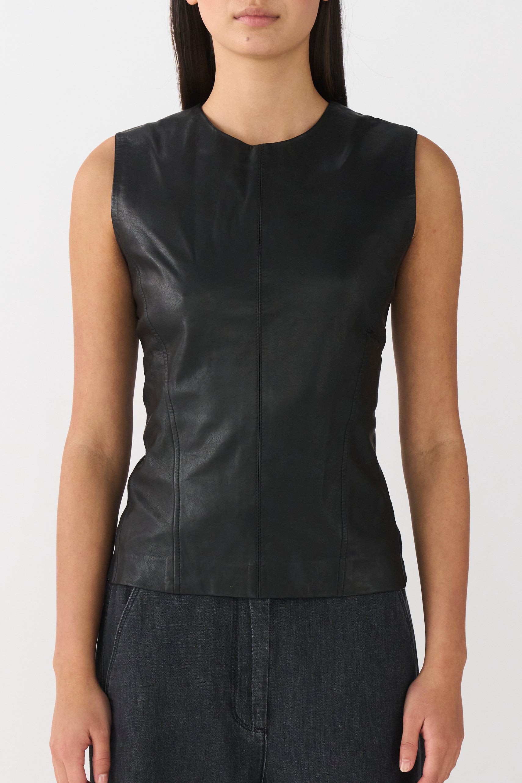 IVY Copenhagen IVY-Kylie Leather Mix Top Leather 9 Black