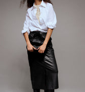 IVY Copenhagen IVY-Kylie Worker Pocket Leather Skirt Leather 9 Black