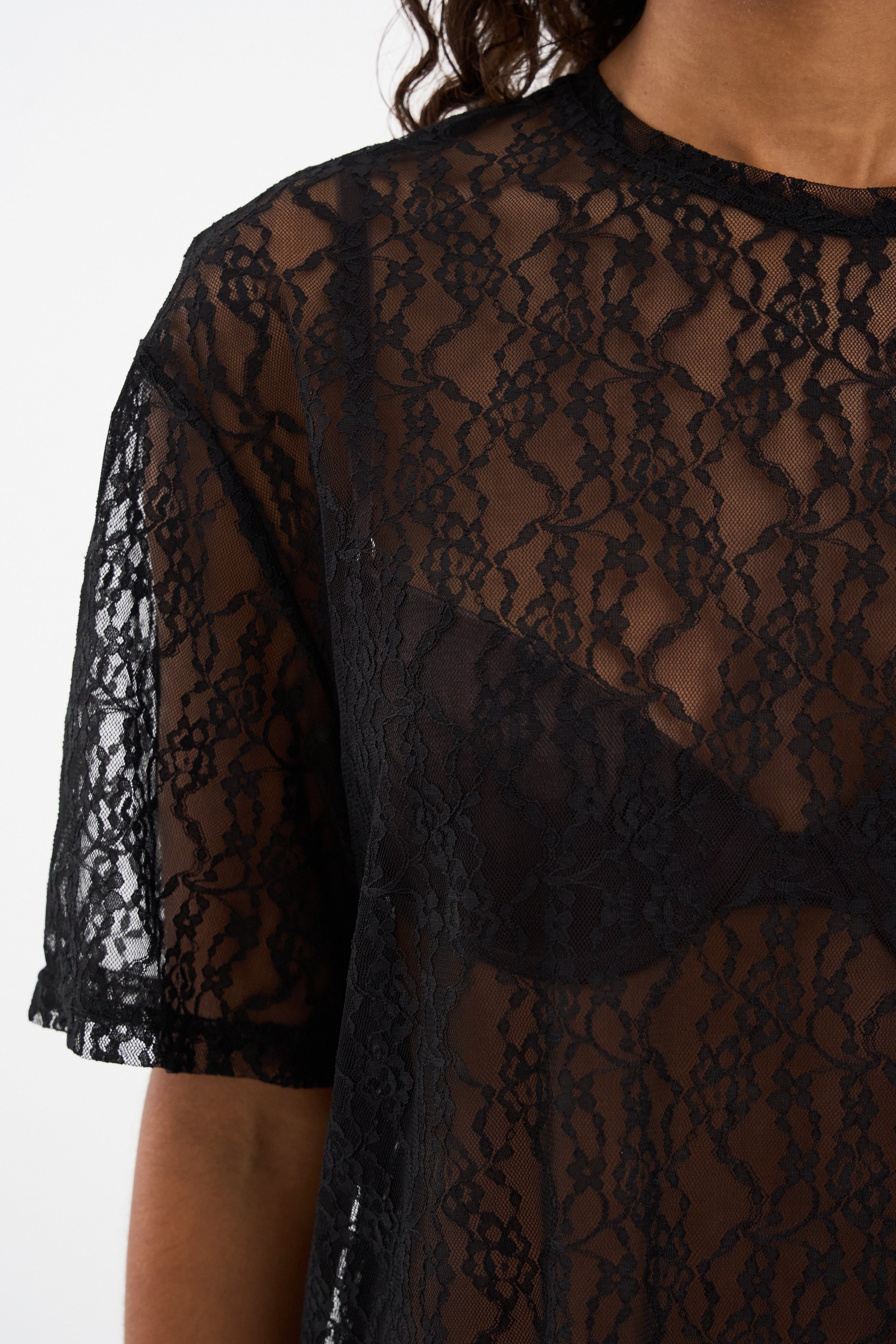 IVY Copenhagen IVY-Lara Lace Tee Tops & T-shirts 9 Black