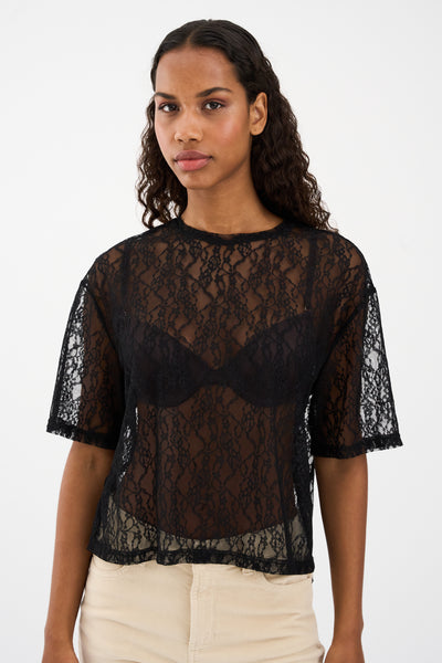IVY-Lara Lace Tee - Black – Ivy Copenhagen