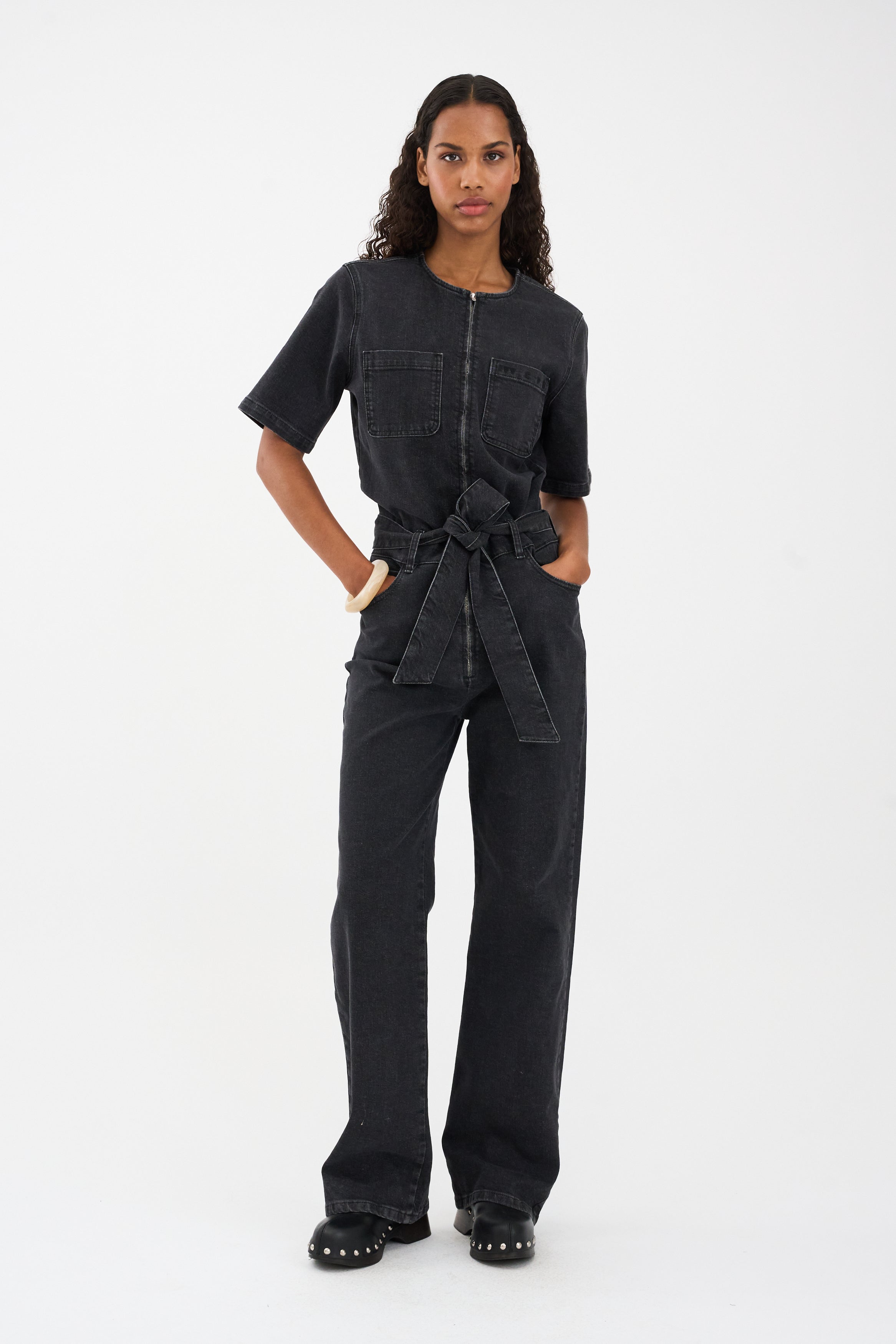 IVY Copenhagen IVY-New Lavina SS Jumpsuit Wash Black Tenerife Jeans & Pants 9 Black