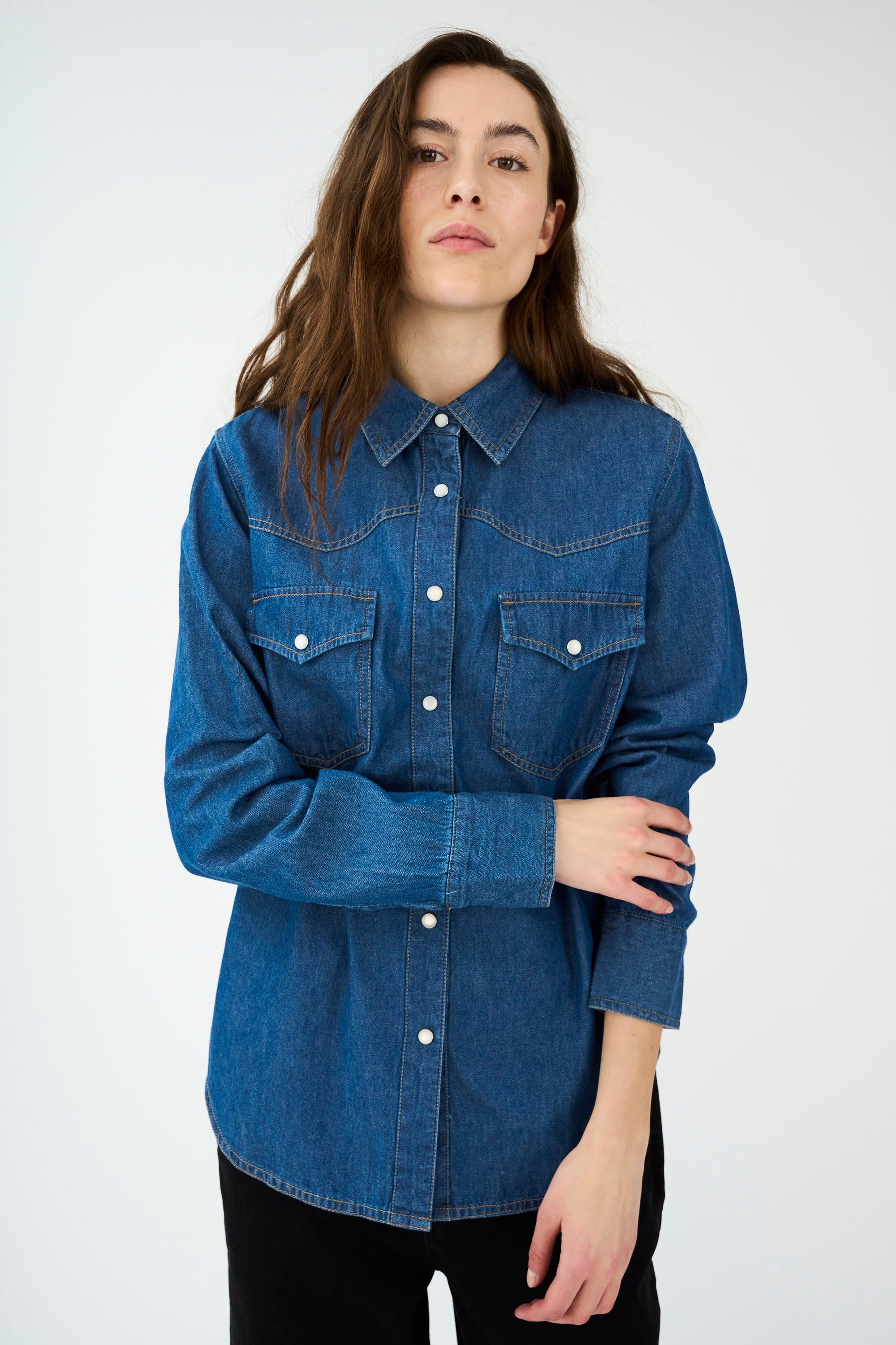IVY Copenhagen IVY-Ora Denim Shirt Dark Blue Shirts & Blouses 51 Denim Blue