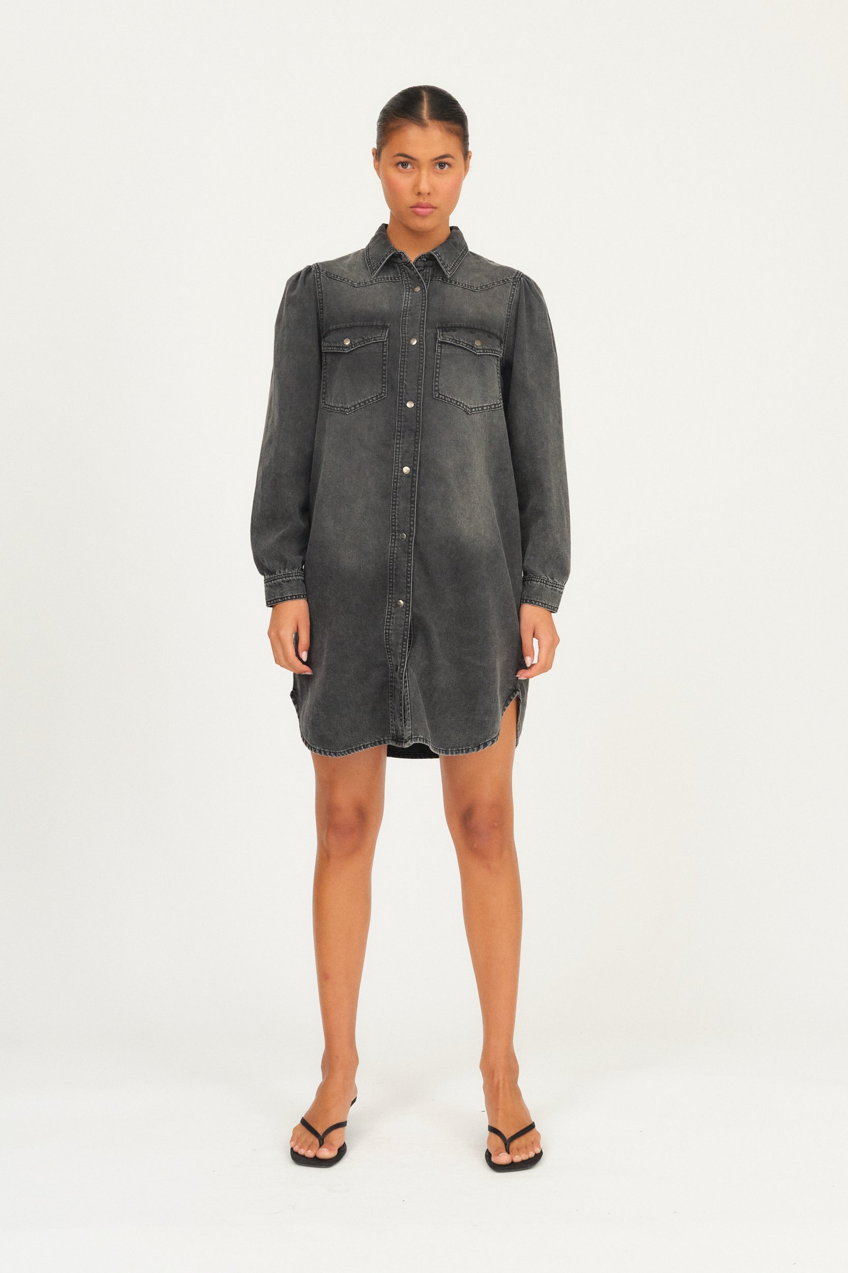 NWT UNIVERSAL STANDARD Black/Gray HANNAH DENIM SHIRT DRESS Oversized Fit XS  | eBay