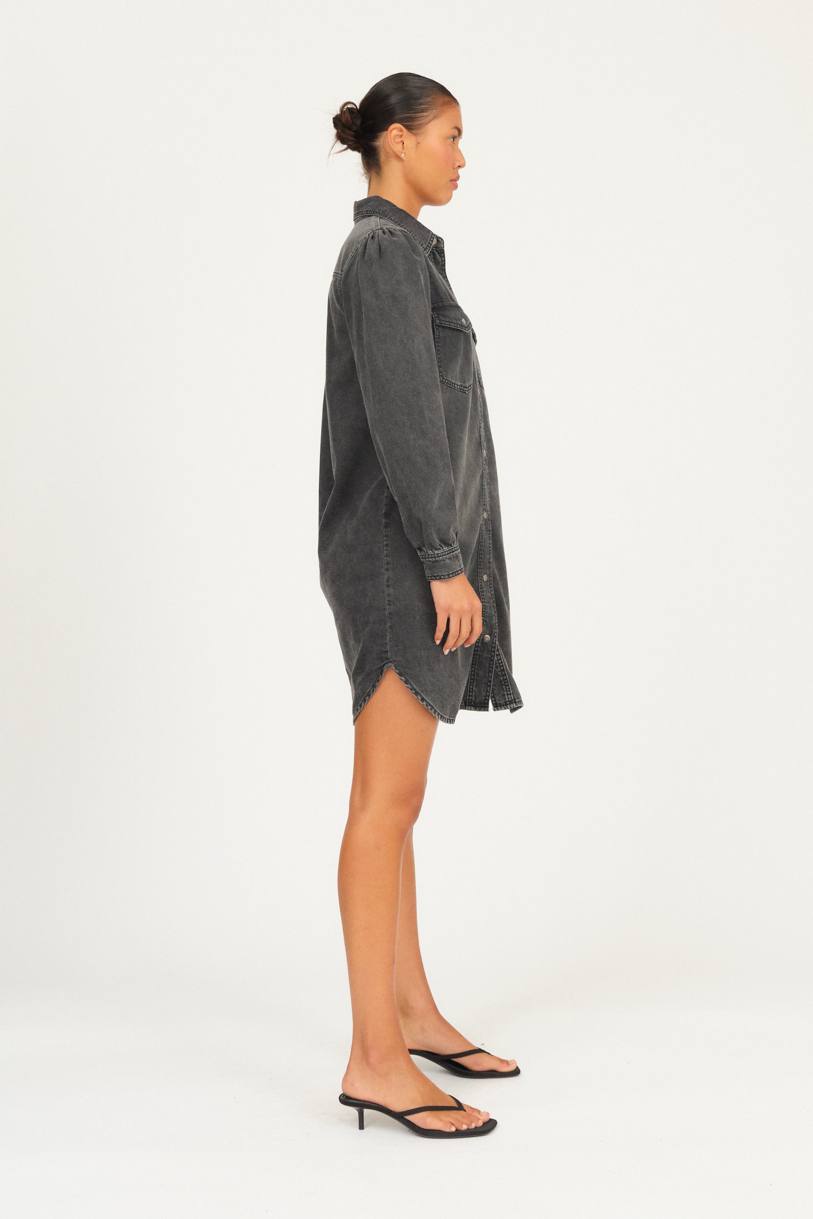 Black dress hotsell with jean shirt