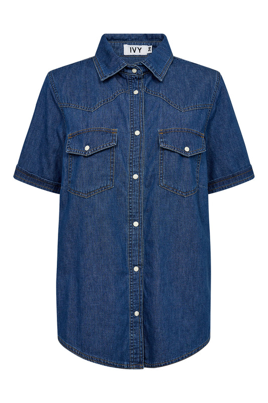 IVY Copenhagen IVY-Ora SS Shirt Shirts & Blouses 513 Mid Blue Denim