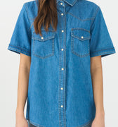 IVY Copenhagen IVY-Ora SS Shirt Mid Blue Shirts & Blouses 513 Mid Blue Denim