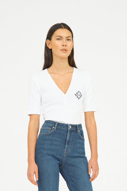 IVY Copenhagen IVY-Rita V-Neck Tee Tops & T-shirts 01 White