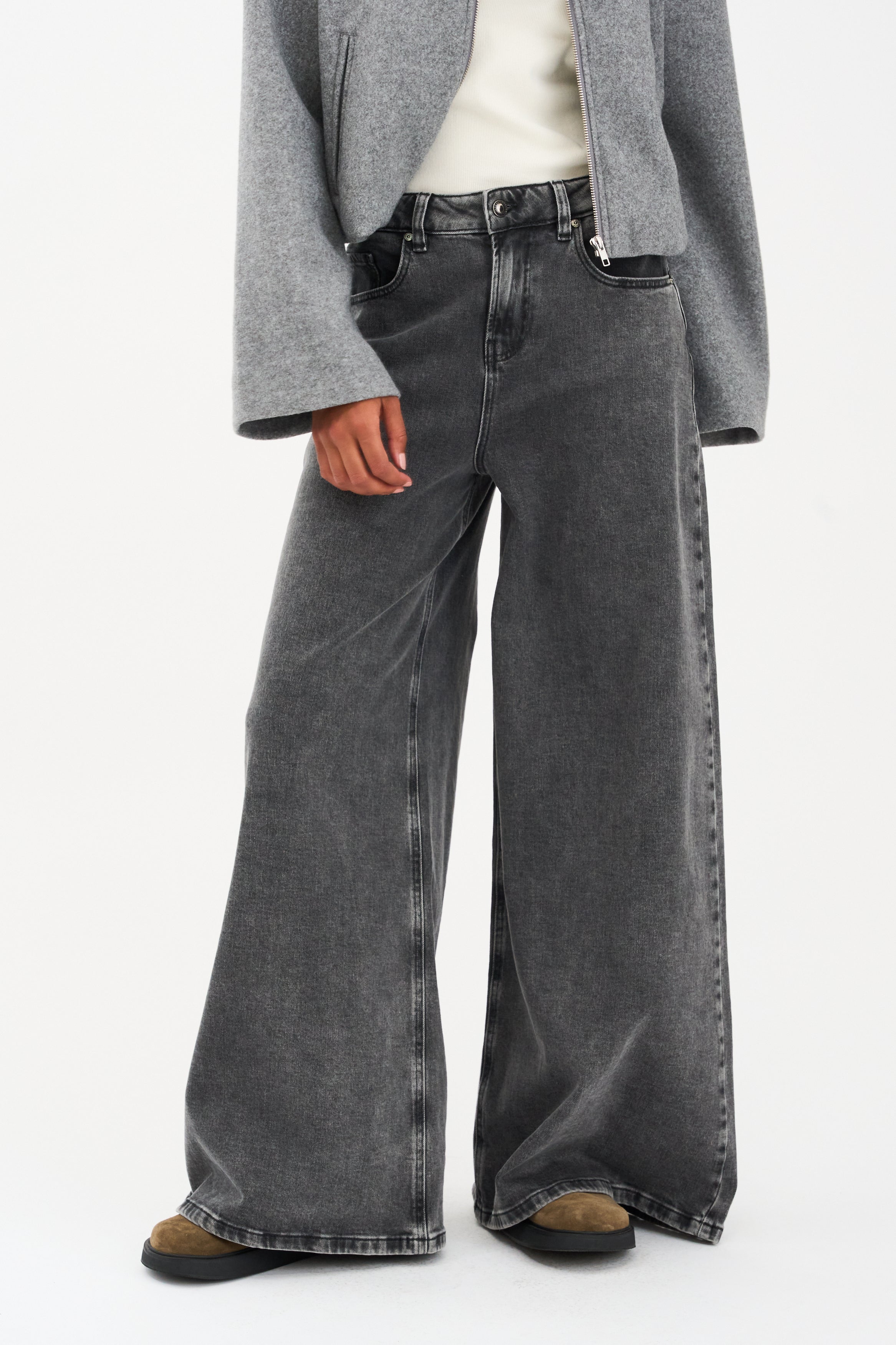 IVY Copenhagen IVY-Tyla Oversize Jeans Wash Faded Grey Cannes Jeans & Pants 8 Grey