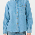 IVY Copenhagen IVY-Uta Distressed L/S Shirt Wash Mid Blue Dresses 51 Denim Blue