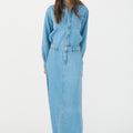 IVY Copenhagen IVY-Uta Distressed L/S Shirt Wash Mid Blue Dresses 51 Denim Blue