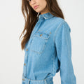 IVY Copenhagen IVY-Uta Distressed L/S Shirt Wash Mid Blue Dresses 51 Denim Blue