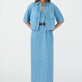 IVY Copenhagen IVY-Uta Distressed Maxi Dress Wash Mid Blue Dresses 51 Denim Blue