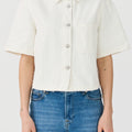 IVY Copenhagen IVY-Uta Oversize SS Shirt White Punch Needle Shirts & Blouses 01 White