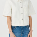 IVY Copenhagen IVY-Uta Oversize SS Shirt White Punch Needle Shirts & Blouses 01 White