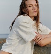 IVY Copenhagen IVY-Uta Oversize SS Shirt White Punch Needle Shirts & Blouses 01 White