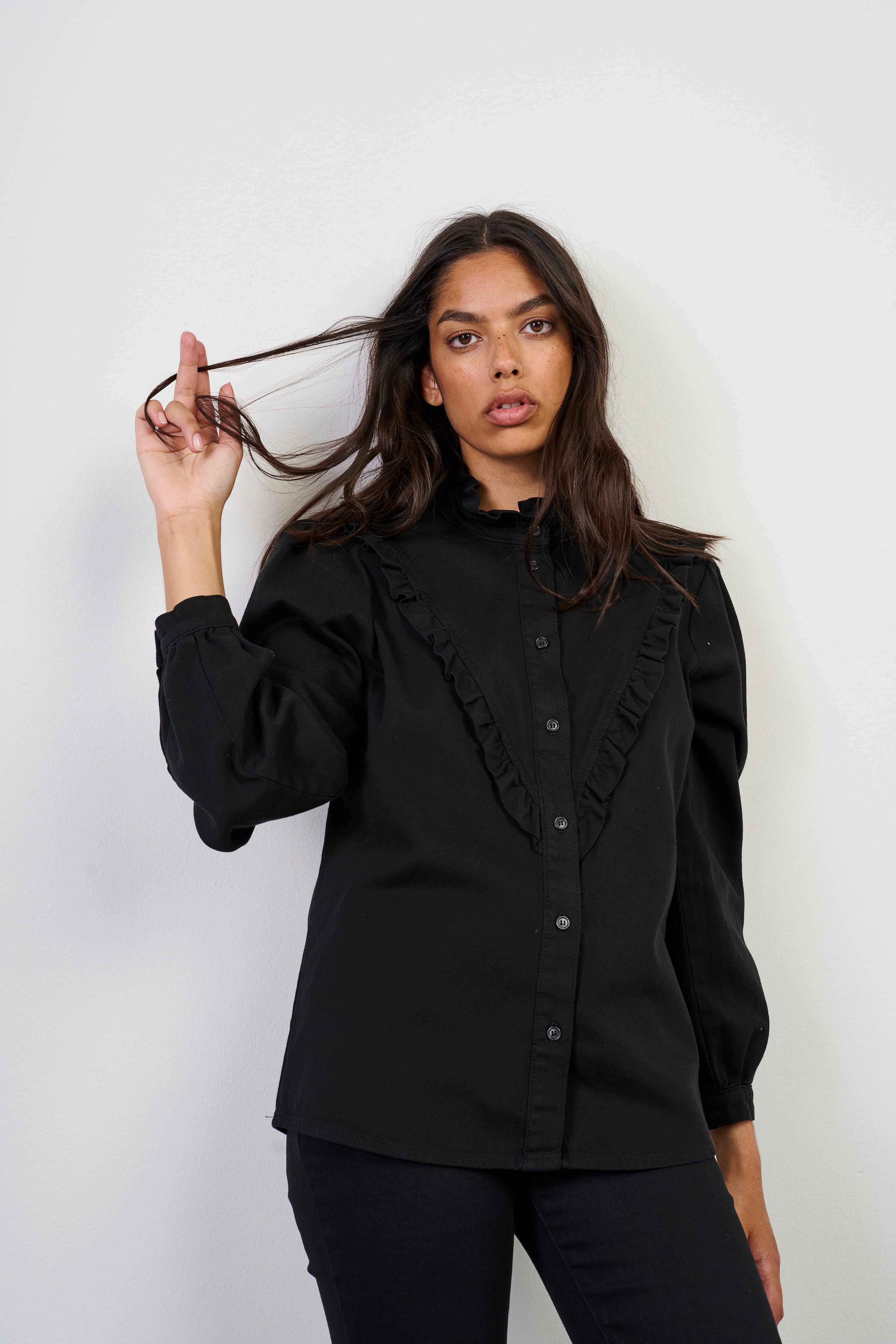 IVY Copenhagen IVY-Yoko Frill LS Shirt Shirts & Blouses 9 Black