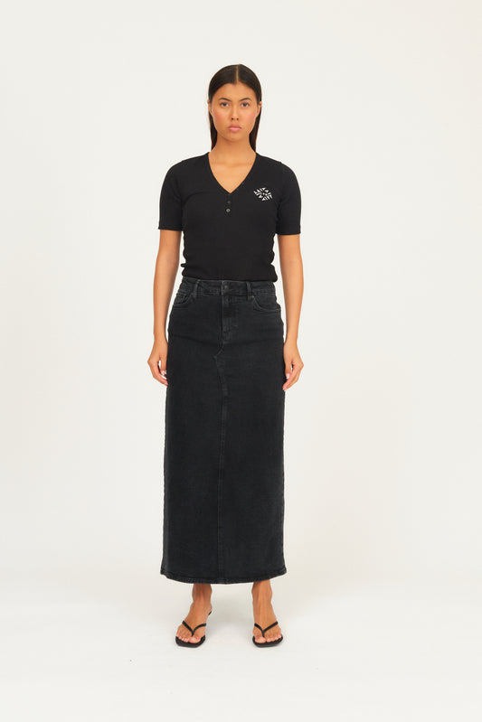 IVY Copenhagen IVY-Zoe Maxi Skirt Wash Faded Black Skirt 9 Black